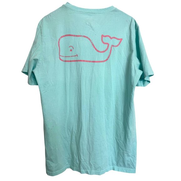 Vineyard Vines Drift Dye Size Large Whale Vintage Logo NWOT Men's Aqua - Picture 2 of 8